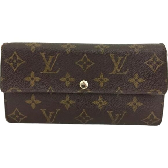 423160AO (G2) Louis Vuitton Wallet Long Portefeiulle Sarah Brown Monogram - Picture 1 of 9